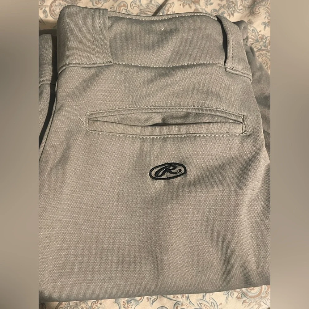 Rawlings Men's Semi-Relaxed Baseball Gray Pants Size Medium‎ Elastic Waist
